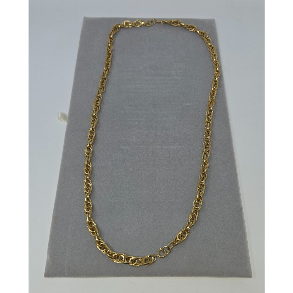 Vintage Gold Tone Interlocking Double Oval Link Gold Chain 32" Circle Link